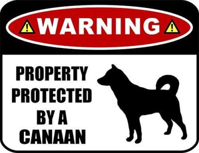 Warning Property Protected by a Canaan (Silhouette) Laminated Dog Sign