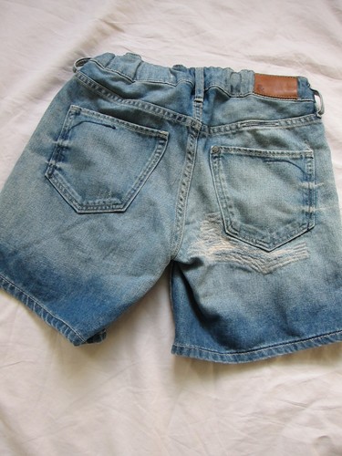 Girls Justice Denim Jean Shorts Elastic Waist Size 10 Med Wash - Picture 4 of 4