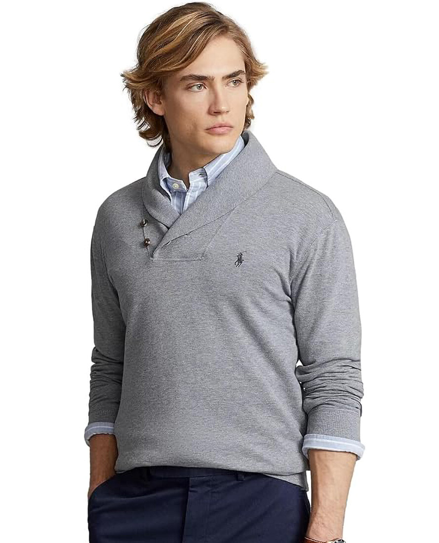 Polo Ralph Lauren Luxury Jersey Shawl Collar Long Sleeve Pullover