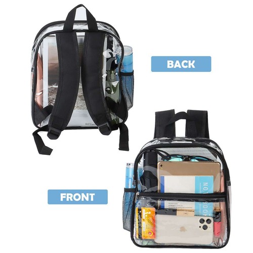 Clear Backpack Heavy Duty PVC Shoulder Handbag Waterproof School Bag Transparent - Picture 7 of 11