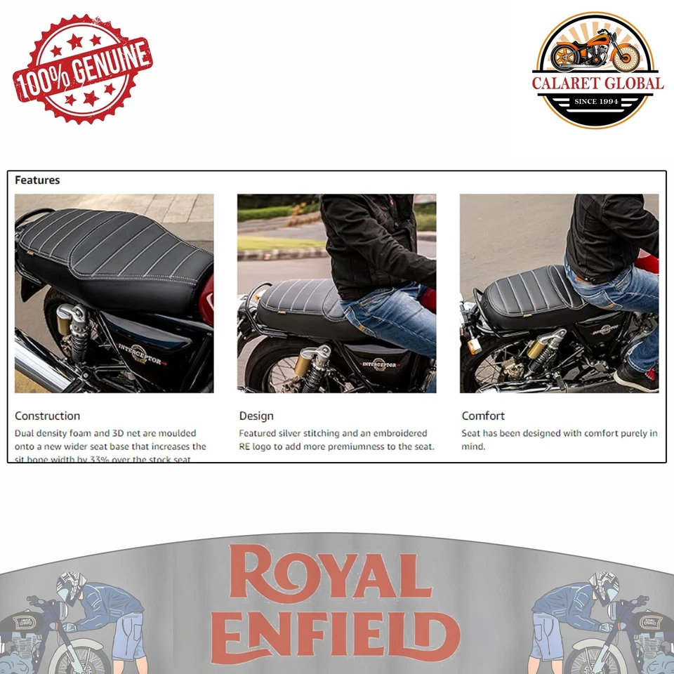 Royal Enfield deluxe touring dual black seat for interceptor 650 1990472 - Bild 4 von 4