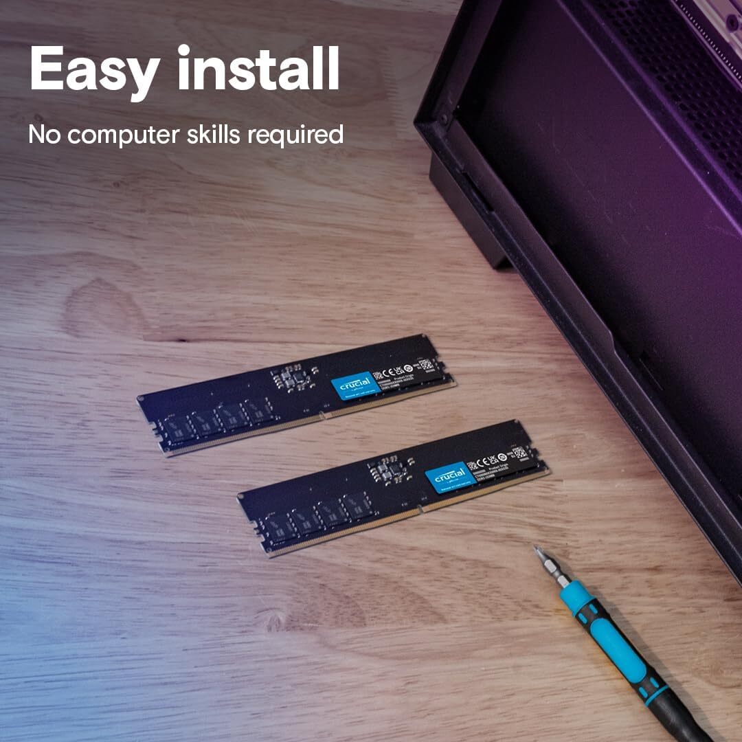 Crucial 64GB Kit (2x32GB) DDR5 4800MHz CL40 Desktop Memory