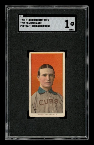 1909-11 T206 Set-Break Frank Chance Portrait-Red Hindu SGC 1 PR