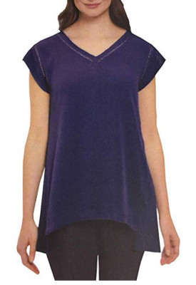 Ellen Tracy Women's Tunic Top, Poseidon Blue, Size S.