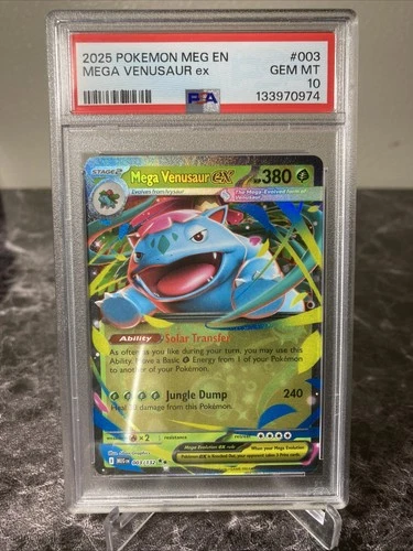 2025 Pokémon TCG Mega Venusaur ex Double Rare 003/132 PSA 10 GEM MINT!