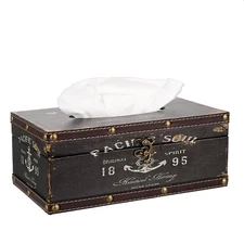 Sumnacon Retro Rectangular Wooden Tissue Box Cover, Vintage Napkin Holder