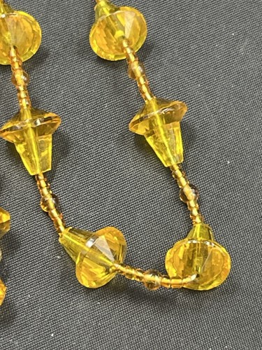 Lot Of 2 Vtg Art Deco? Citrine Color Glass Bead Necklaces - Some Chips Present - Picture 3 of 18