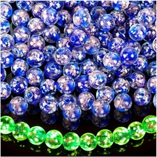 108PCS Glow in The Dark Beads 8mm Luminous Glass Beads, Small, RoyalBlue 