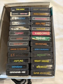 Atari 2600 System Bundle Console 26 Games 2 Joystick Paddles OEM Power WORKS!
