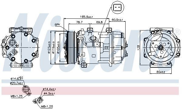 Nissens Klimakompressor 12V FüR Fiat Scudo Citroen C8 Peugeot 807 Lancia Phedra-image