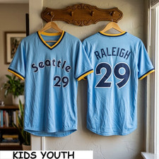 Reprint 2026 Cal Raleigh V Neck Jersey Kids All Size S-5XL