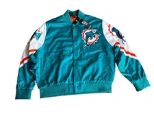 Miami Dolphins Logo Fanimation Chalk Line Jacket New with Tags!