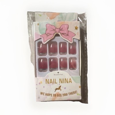 Nail Nina Pink Press-On Nails Full Cover F-149 for Women and Girls
