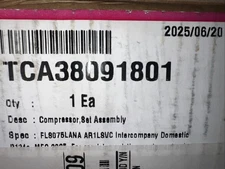 New Genuine OEM LG Refrigerator Compressor TCA38091801 / FLS075LANA
