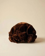 Vintage Brown Velvet Sleeping Cap Victorian Style Soft Nightcap Velvet