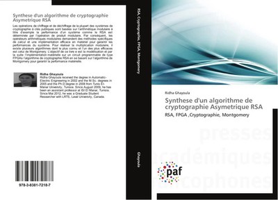 Ridha Ghayoula | Synthese d'un algorithme de cryptographie Asymetrique RSA