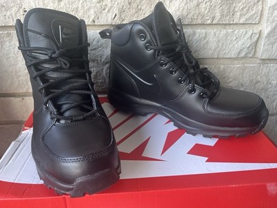 Nike Manoa Mens Boot Size 9 Black Leather Lace-Up Rugged Security Work Stylish