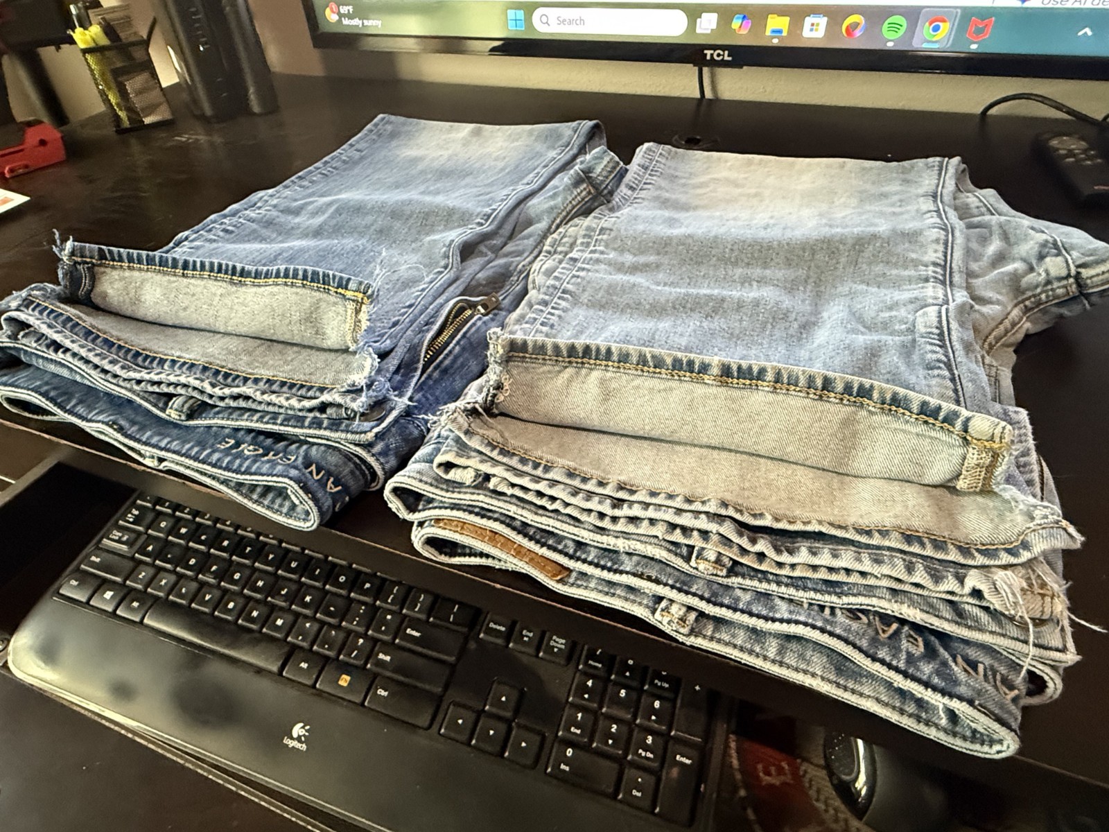 FIVE pair American Eagle Airflex+ bootcut jeans, … - image 2