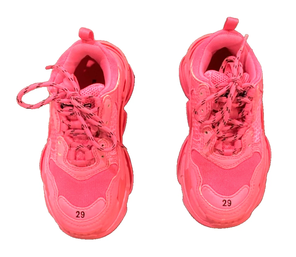 Tenis Balenciaga Tela Malla Triple S Rosa 29T Suela Transparente Foto 2 de 4