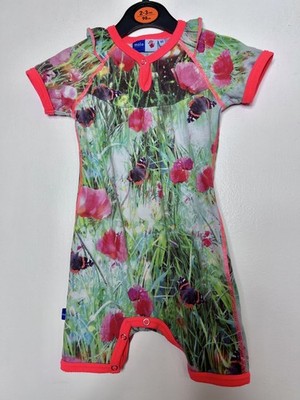 MOLO Strampler Schmetterling Wildblumen Grafikdruck Bio-Baumwolle Größe 80 12 Monate