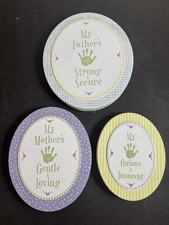 Child to Cherish Handprint Tin Plaster Set Mother, Father And Child. NOS