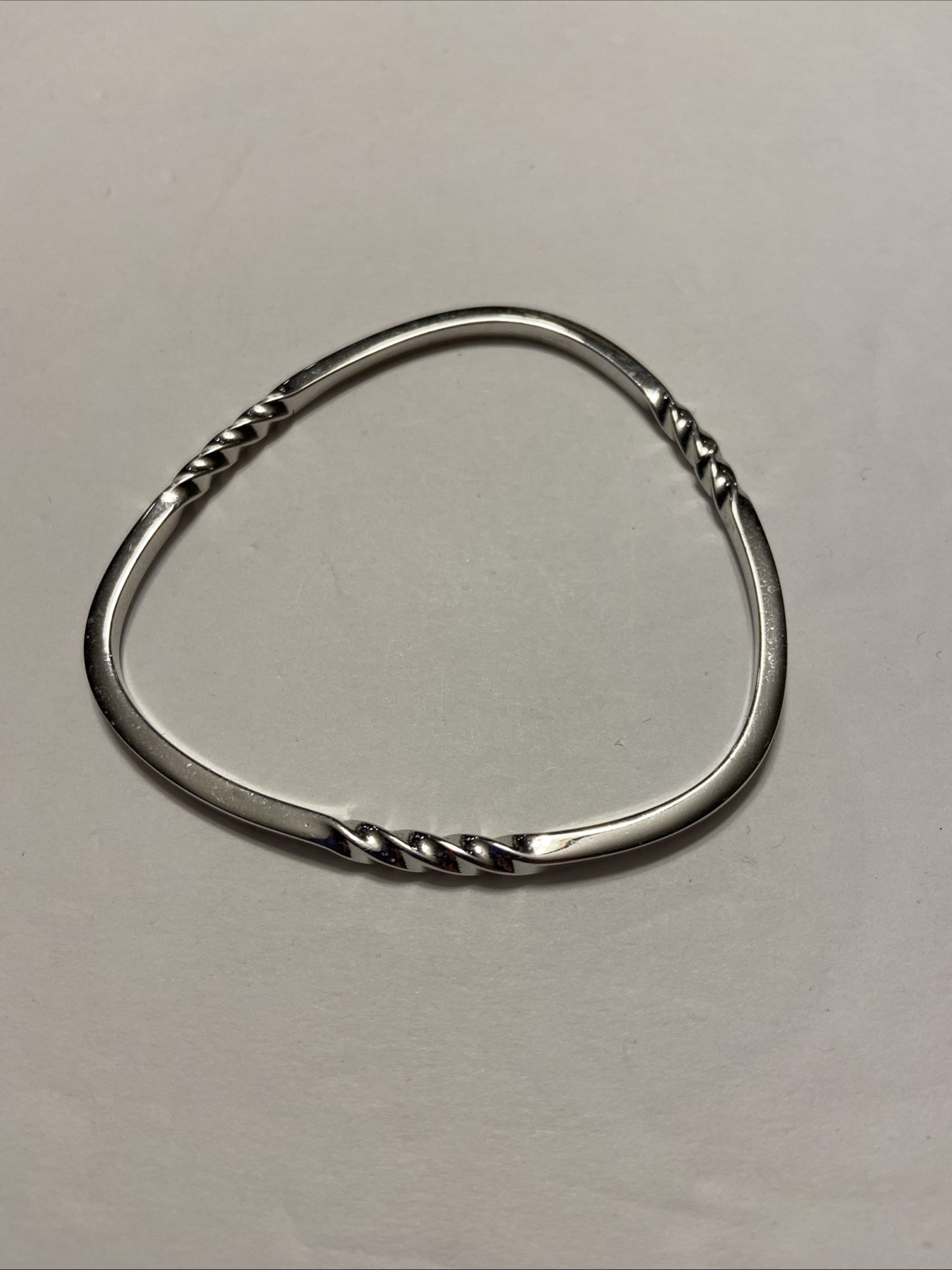 Triangular Bangle Bracelet Silver Tone Classiccor… - image 2