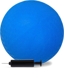 Inflatable Playground Ball, 8.5 Inch Dodgeballs Blue Kickballs with Air Pump, fo