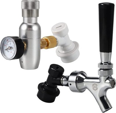 Beer Keg Tap CO2 Charger  Brand Ball Lock Beer Faucet Mini Gas regulaor Kit 