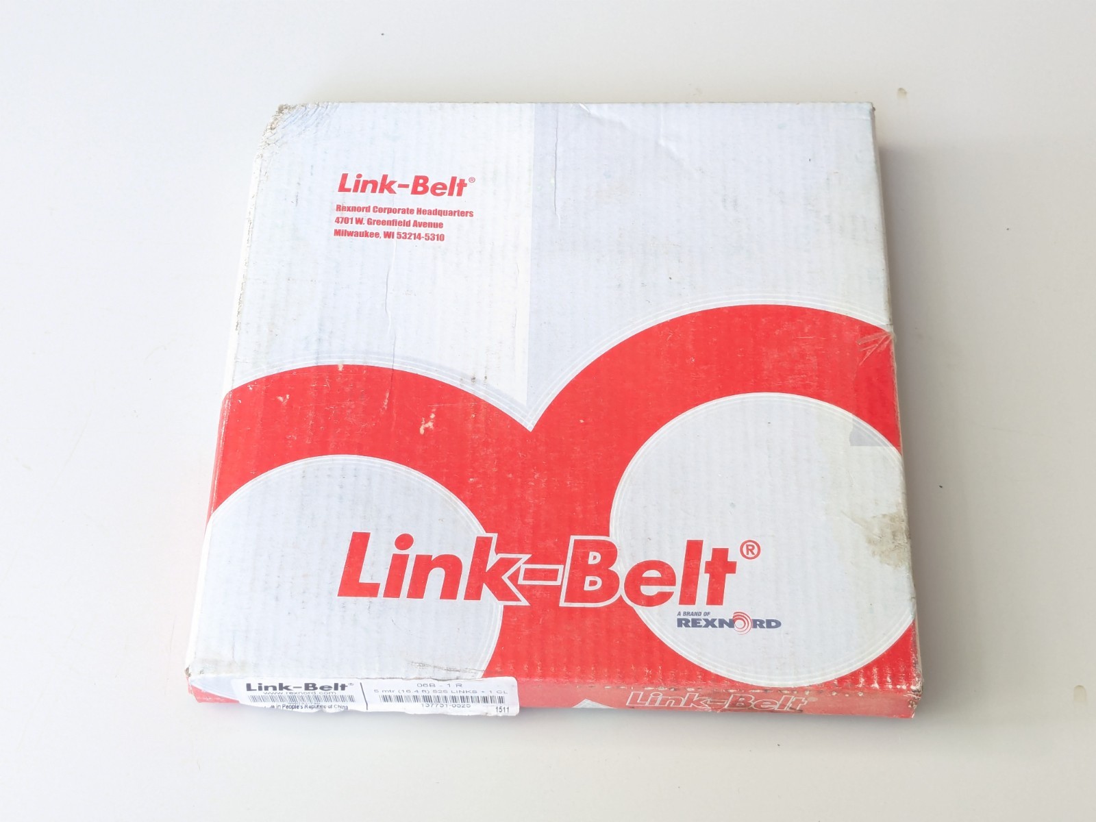 Chaine a rouleaux 06B Rexnord Link-belt pas 9.525mm de 5m pour transmission de convoyeur