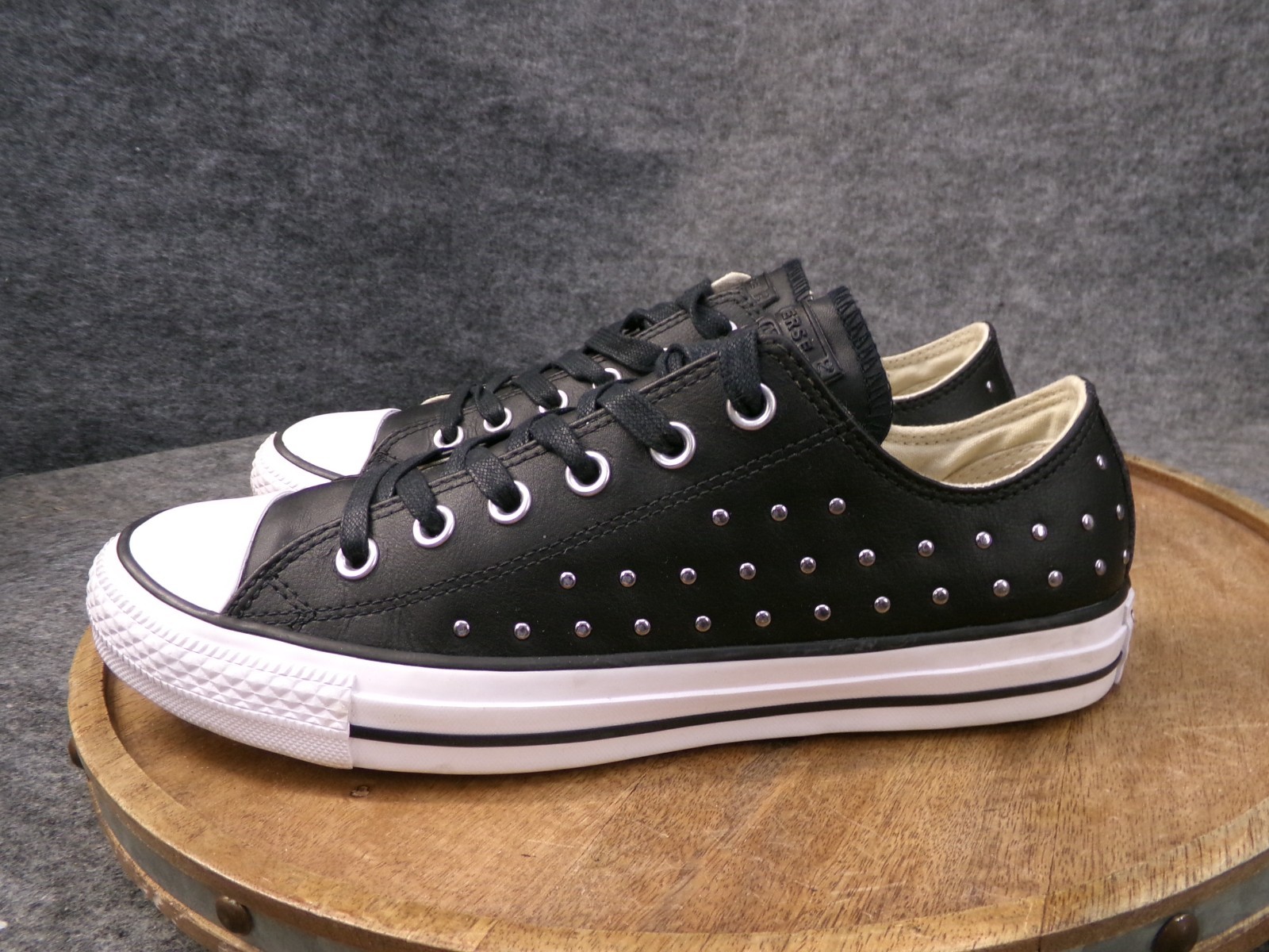 Converse Chuck Taylor Studded Womens Size 9 Black Leather Shoes Sneakers 561685c thumbnail 4