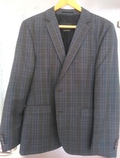 Strellson Rich Herrensakko Jackett Blazer, Herren Gr. 50, kariert (grau, türkis)