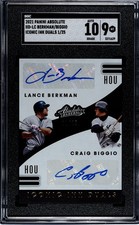 2021 Panini Absolute Berkman Biggio #IID-LC Iconic Ink Duals SGC 9 Auto 10