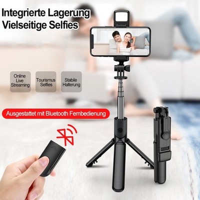 Licht Selfie Stick Stativ Wireless Bluetooth Fernbedienung für Samsung iPhone DE