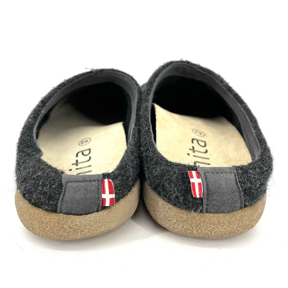 Sanita Unisex Gray Felted Wool Slide Mule Slipper Indoor/outdoor 42 - W11.5 / M9 - Image 4 of 4