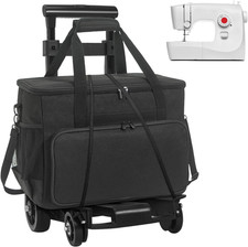 Rolling Sewing Machine Case with Wheels  Fixing Rope - Fits Most Machines