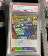 2024 Panini Prizm WWE Autographs Jey Uso Gold Shimmer Prizm /3 psa 9