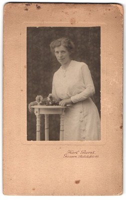 Photograph Karl Borst, Giessen, Bahnhofstr. 61, Portrait Young Woman in White K 