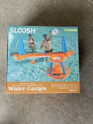 JOYIN Sloosh Inflatable Pool Float Set Volleyball Basketball Orange/Blue New