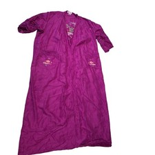 Vintage Longevity Hangzhou China 100 Silk Robe Asian Embroidered Duster Size L
