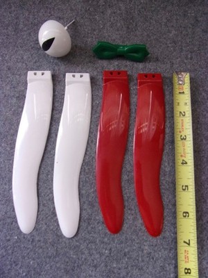 Kit Cat Klock  Clock PARTS ONLY 2 Red + 2 White Tails 1 Eye and 1 Green Tie NEW