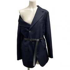 DIOR/ChristianDior Asymmetrical Belted Blazer 521V81A1758 Dark Navy Jacket