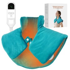 Weighted Neck  Shoulder Heating Pad for Pain Relief, Heated Neck Wrap w/ 6 Heat