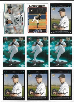 MATT LINDSTROM (FLORIDA MARLINS) - 2007 TOPPS/FLEER BASEBALL RC LOT - 14 RC LOT