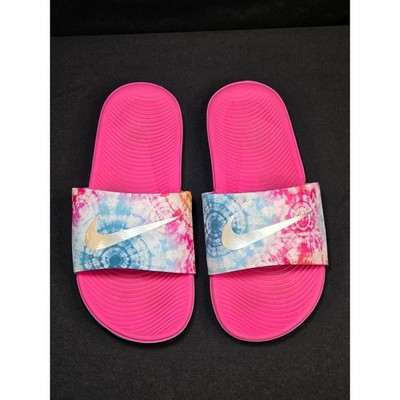 Nike Kawa Slide Kids Tie Dye Pink Blue Sandals CI9919-600 Youth Size 3Y