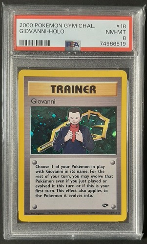Giovanni 18/132 Gym Challenge Holo Rare Vintage Pokemon TCG Card PSA 8 NM-MT