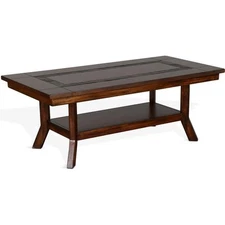 Sunny Designs Santa Fe 48.5" Traditional Wood Coffee Table in Dark Chocolate