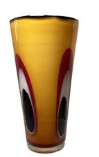 Margies Garden Westlake Village California Hand Blown Eye Glass ArtVase MCM EUC