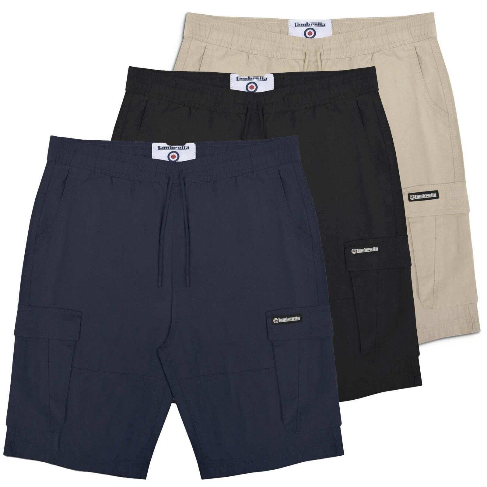 Mens Lambretta Utilty Cargo Casual Summer Shorts Waist Sizes 32-40
Opens in a new window or tab