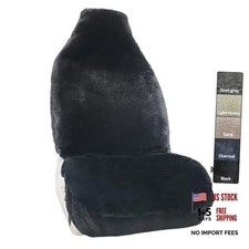 Aegis Cover Sheepskin Car Seat Cover Genuine Australian Merino Wool Front Black