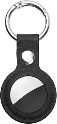 Ainiv AirTag Schutzhülle Leder Schlüsselanhänger Keyring Case Cover Schwarz